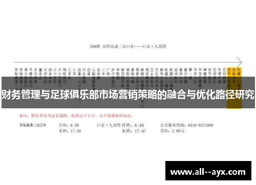 财务管理与足球俱乐部市场营销策略的融合与优化路径研究 财务管理与足球俱乐部市场营销策略的融合与优化路径研究